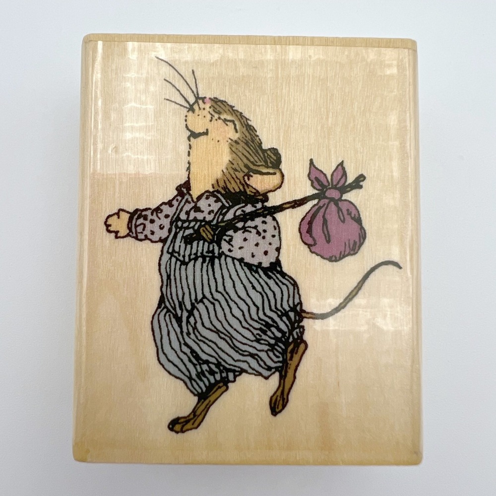 Holly Pond Hill Milton Mouse Susan Wheeler Wood Rubber Stamp F13023